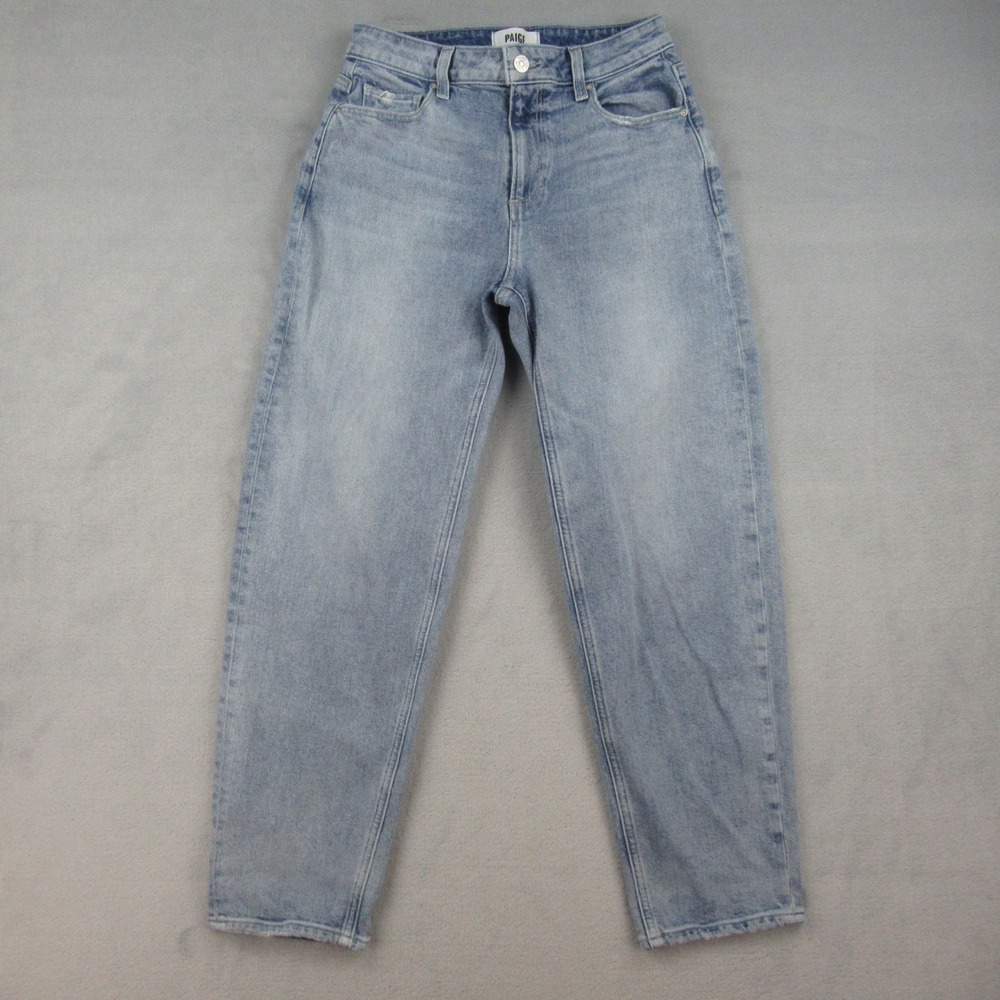 Paige Alexis Jeans Women 26 Blue High Rise Straight Leg Light Wash Distressed